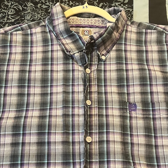 Cinch Purple & Gray Plaid Button-Down Shirt - Picture 8 of 10